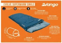 Vango Evolve Superwarm Slaapzak - Blauw -Kampeer Verkoop 1900 1783 evolve superwarm single 1