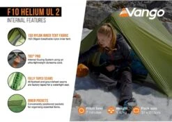 Vango F10 Helium UL 2 Ultralichte Trekking Tunneltent - 1/2 Persoons - Groen 12 Vango F10 Helium UL 2 Ultralichte Trekking Tunneltent - 1/2 Persoons - Groen -Kampeer Verkoop 1900 1783 f10 helium ul 2 5