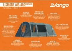 Vango Lismore Air 450 Opblaasbare Tunneltent - 4 Persoons - Groen -Kampeer Verkoop 1900 1783 lismore air 450 package 3