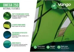 Vango Omega 250 Tunneltent - 2 Persoons - Groen -Kampeer Verkoop 1900 1783 omega 250 8
