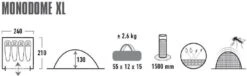 High Peak Monodome XL Koepeltent - 4 Persoons - Pearl -Kampeer Verkoop 370 1200 4001690103121.pt01