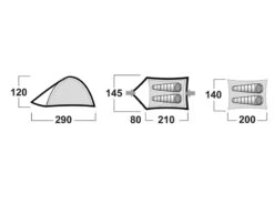 Husky Bizam Koepeltent - 2+ Persoons -Kampeer Verkoop bizam afmetingen