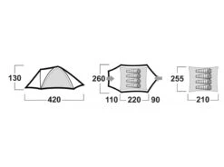 Husky Bizon Koepeltent - 4+ Persoons -Kampeer Verkoop bizon afmetingen