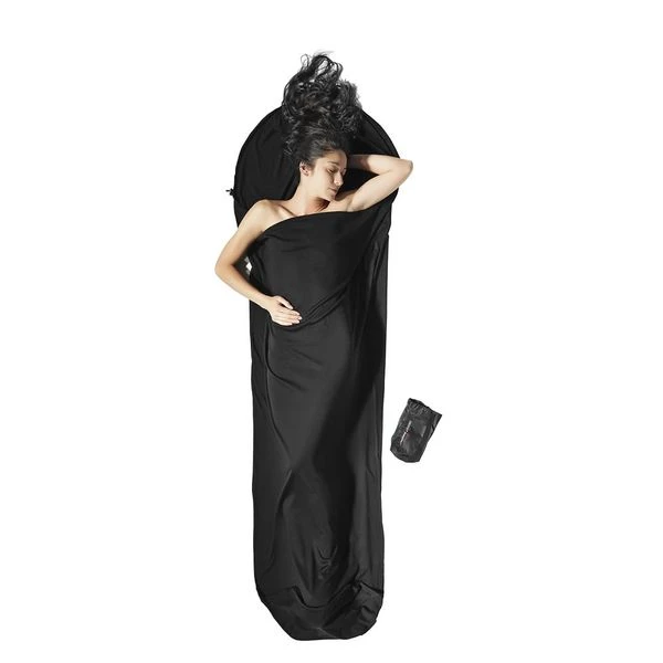 Cocoon Lakenzak Merino Wol Mummymodel - Zwart 1 Cocoon Lakenzak Merino Wol Mummymodel - Zwart