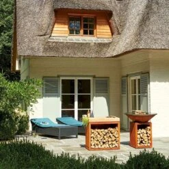 OFYR Butcher Block Storage 90 Corten - Teak Wood -Kampeer Verkoop ofyr butcher block storage 90 corten teak wood 3